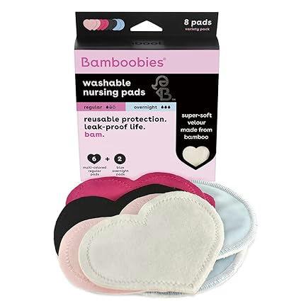 Bamboobies Women’s Nursing Pads, Reusable and Washable