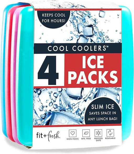Cool Coolers by Fit & Fresh 4 Pack Slim Ice Packs