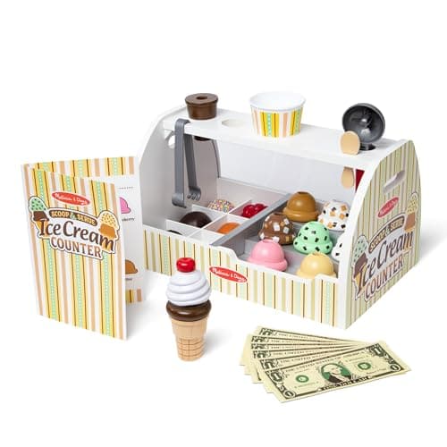Melissa & Doug Wooden Scoop and Serve Ice Cream Set