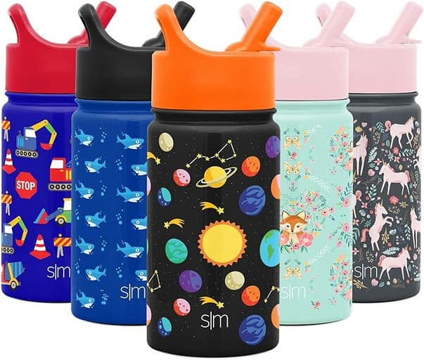 Kids Water Bottle with Straw Lid | Insulated Stainless Steel Reusable Tumbler for Toddlers