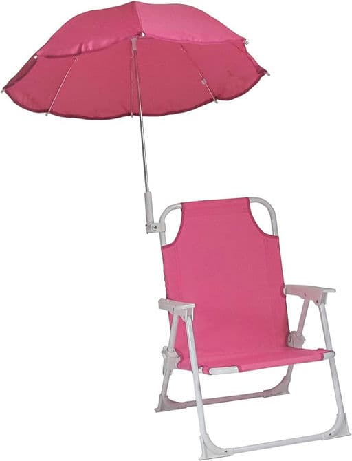 Redmon Beach Baby KIDS Umbrella Chair For Relaxing, Hot Pink