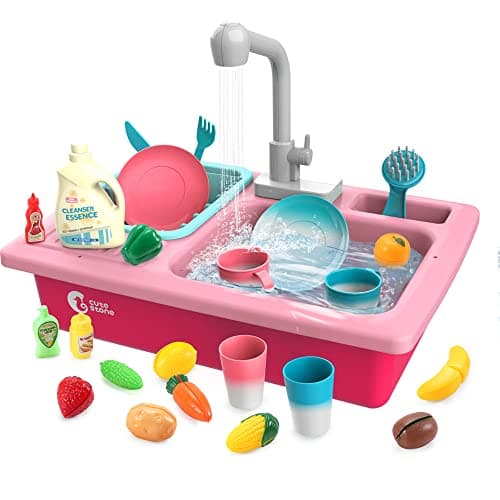 CUTE STONE Color Changing Play Kitchen Sink Toys
