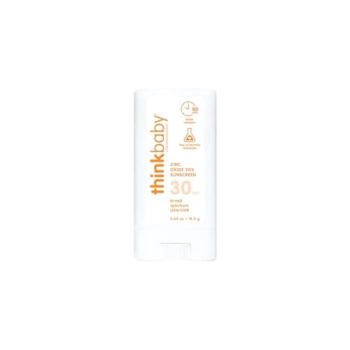 Thinkbaby SPF 30 Sunscreen Stick – Safe, Natural, Water Resistant Sun Cream for Babies, Kids & Adults – Vegan, Mineral UVA/UVB Sun Protection