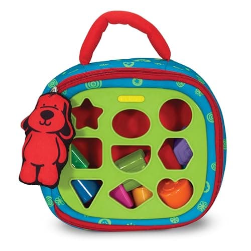 K's Kids Take-Along Shape Sorter Baby Toy With 2-Sided Activity Bag and 9 Textured Shape Blocks - Sensory / Travel /Toys For Toddlers And Infants