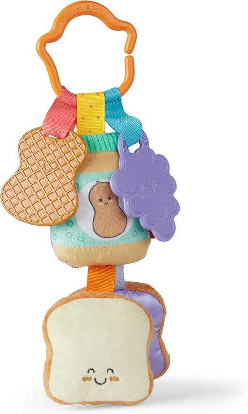 Multi-Sensory PB&J Take-Along Clip-On Baby Toy