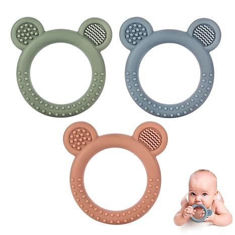 Baby Teething Toys for Babies 0-6 Months Set of 3