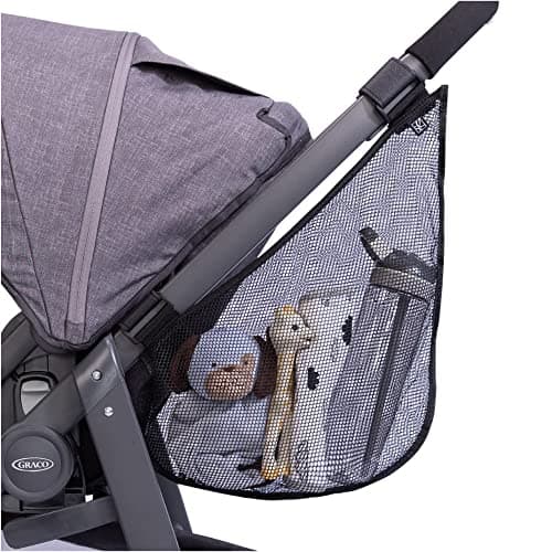 J.L. Childress Side Sling, Universal Fit Stroller Mesh Cargo Net and Organizer, Extra Stroller Storage Space, Non-Slip and Adjustable Straps