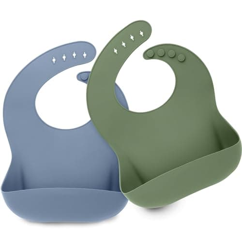 KeaBabies 2-Pack Silicone Bibs