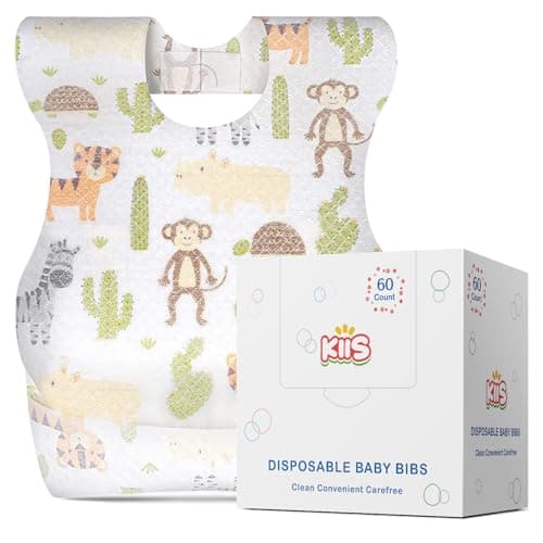 KIIS Disposable Baby Bibs for Baby Boys and Girls - Individually Packaged - Hygienic, Soft and Leakproof