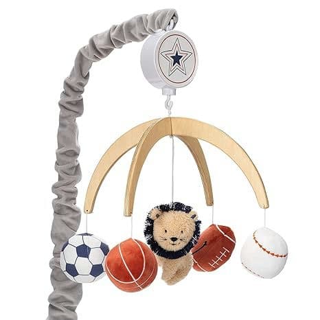 Hall of Fame Lion/Sports Balls Musical Baby Crib Mobile Soother Toy