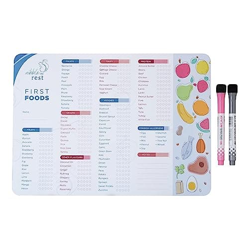 Nibble and Rest Baby's First Foods Tracker Fridge Magnet, Dry Erase Activity Poster