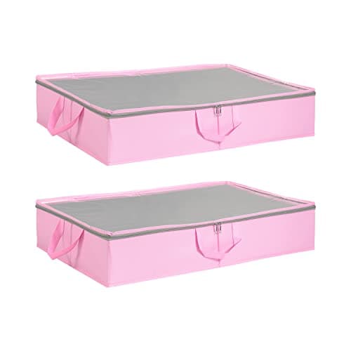 Amazon Basics Fabric Underbed Storage Bag Organizer with Handles