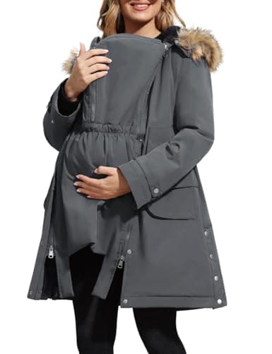 Maacie Maternity Thicken Fleece Lined Parka Jacket