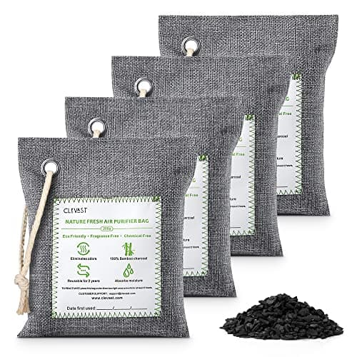CLEVAST Activated Bamboo Charcoal Air Purifying Bags (Large, 4×200g)