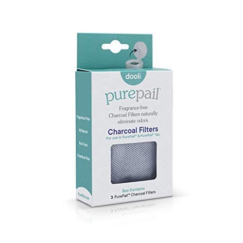 Charcoal Filters — 3 Count — Absorb and Naturally Eliminate Odors — Fragrance and Chemical Free — Non-Toxic — Fits PurePail Classic and PurePail Go — Replace Every 30 Days