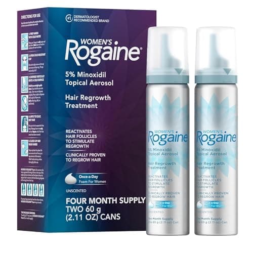 Women's Rogaine 5% Minoxidil Foam, Topical Once-A-Day Hair Loss Treatment for Women