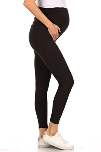 Leggings Depot Women's Maternity Leggings Over The Belly Pregnancy Casual Yoga Tights