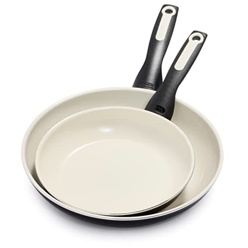 GreenPan Rio Healthy Ceramic Nonstick 8" and 10" Frying Pan Skillet Set, PFAS-Free, Dishwasher Safe