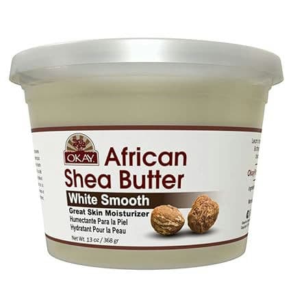 OKAY SHEA BUTTER JAR WHITE 13oz weight (16oz jar size)
