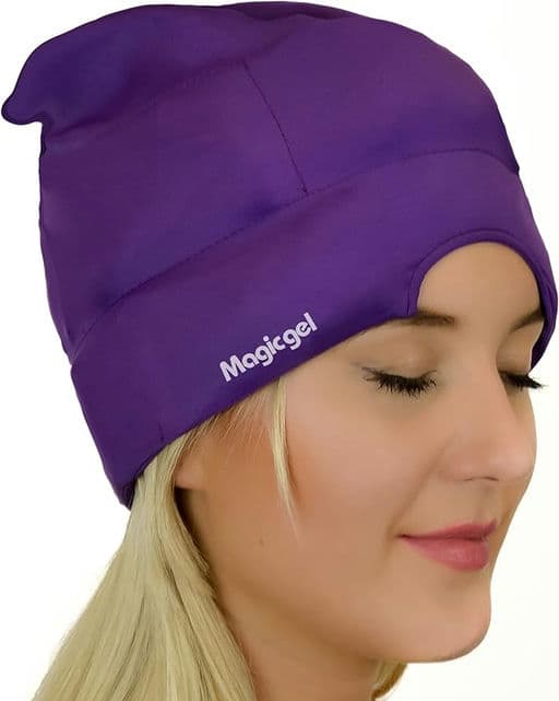 Migraine Relief Cap - Ice Pack Head Wrap (Purple)