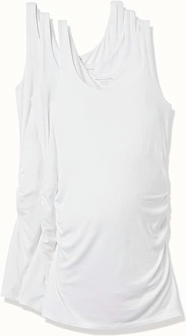 Amazon Essentials Women's Maternity Rouched Tank Top, Pack of 3