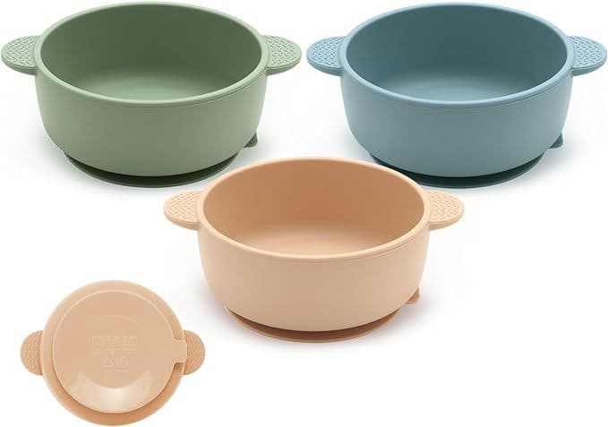 Eascrozn Baby Bowls with Suction, 3 Pack