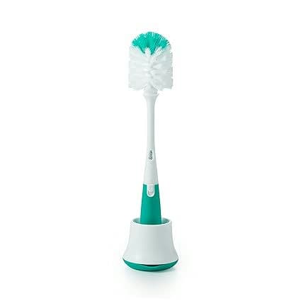 OXO Tot Bottle Brush with Nipple Cleaner and Stand - Teal, 1 Count (Pack of 1)