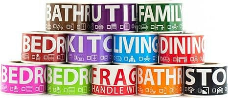 600 Home Moving Labels for 3 Bedroom House