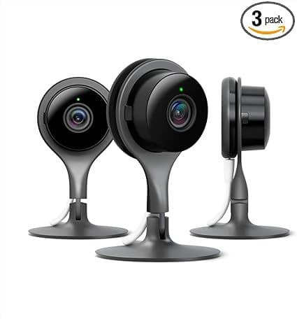 Nest Cam Indoor 3 Pack - Wired Indoor Camera for Home Security