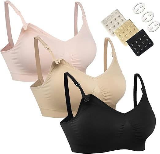 HOFISH 3PACK Full Bust Seamless Nursing Maternity Bras