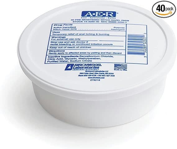 Birchwood Laboratories A-E-R Pre-Moistened Witch Hazel Pads