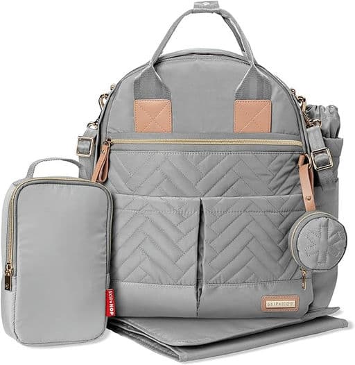 Skip Hop Baby Diaper Bag and Travel Essentials Gift Set with Diaper Bag, Wipes Case, and Pacifier Pocket