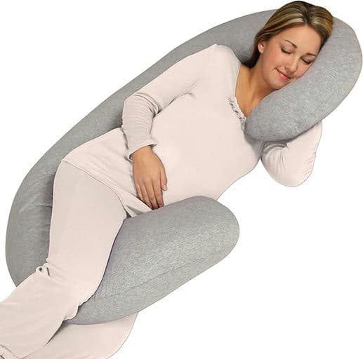 Leachco Snoogle Chic Jersey Total Body Pillow - Heather Gray, 1 Count (Pack of 1)