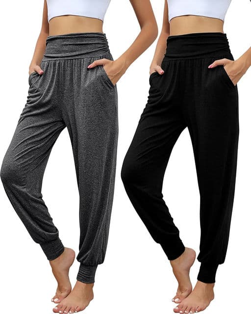 Locoowai 2 Pack Women's Yoga Joggers, Cozy Sweatpants with Pockets