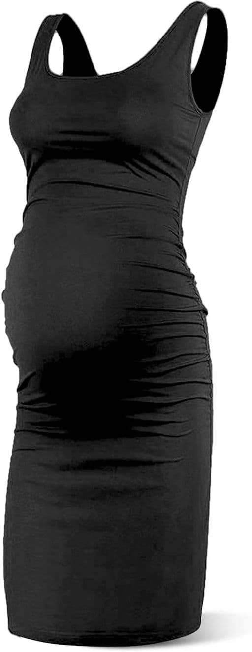 S-2XL Women Summer Sleeveless Maternity Dress Pregnancy Tank Scoop Neck