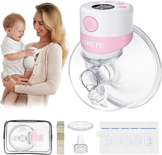 TSRETE Breast Pump, Wearable Breast Pump, Electric Hands-Free Breast Pump