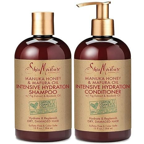 Shea Moisture Shampoo and Conditioner Set, Manuka Honey, Mafura Oil, Baobab Oil & Fig Extract