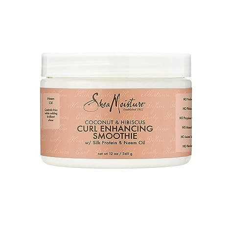 SheaMoisture Smoothie Curl Enhancing Cream for Thick, Curly Hair Coconut and Hibiscus Sulfate and Paraben Free 12 oz