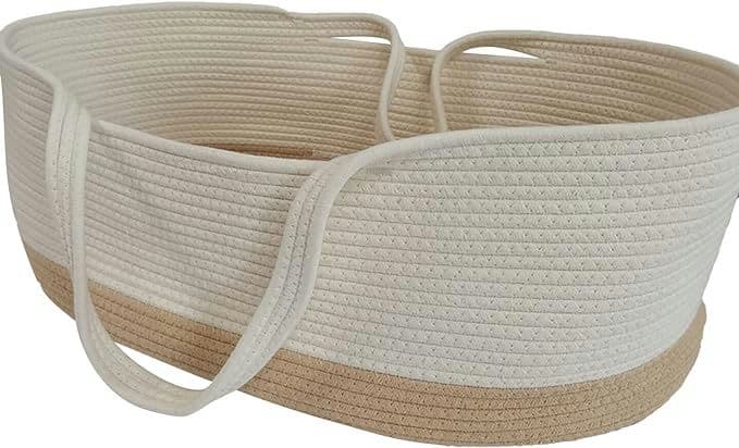 Wallfire Baby Sleeping Basket Portable Newborn Moses Basket Bassinet Cotton Rope Baby Nest Bed