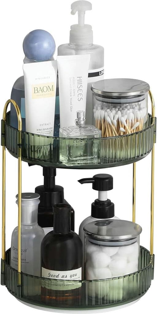 360° Rotating Makeup Organizer for Vanity, Bathroom Counter