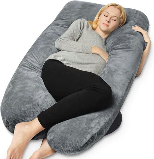 QUEEN ROSE Pregnancy Pillows, U Shaped Full Body Pillow for Sleeping Support, 55 Inch Maternity Pillow for Pregnant Women with Removable Velvet Cover, GreyQUEEN ROSE Pregnancy Pillows, U Shaped Full Body Pillow for Sleeping Support, 55 Inch Maternity Pillow for Pregnant Women with Removable Velvet Cover, Grey