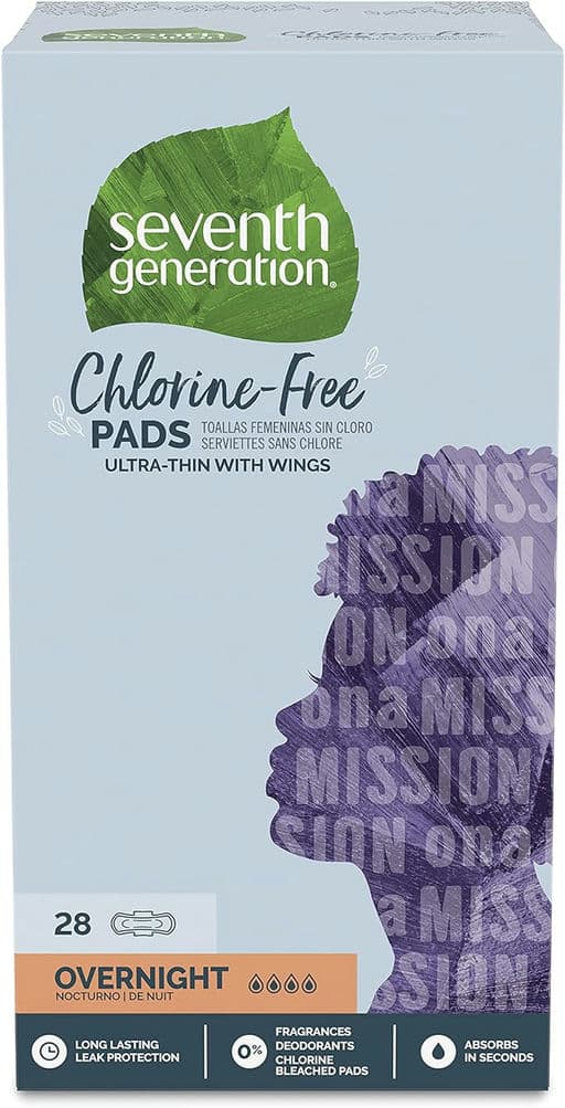 Seventh Generation Ultra Thin Pads, Overnight with Wings