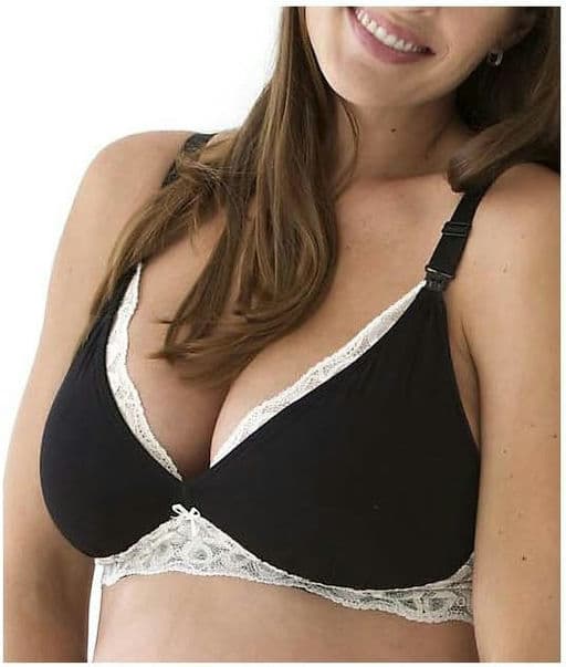Belabumbum Women's Maternity Lotus and Nursing Lace Trimmed Bra