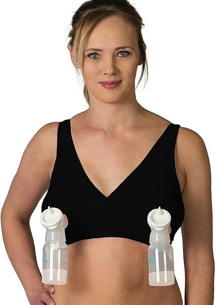 Essential Relaxed Pump&Nurse Nursing Bra with Built in Hands-Free Pumping Bra