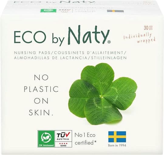 Eco by Naty Nursing Pads – Nipple Pads for Breastfeeding Mothers, Pregnancy and Postpartum, Made from Plant-Based Materials