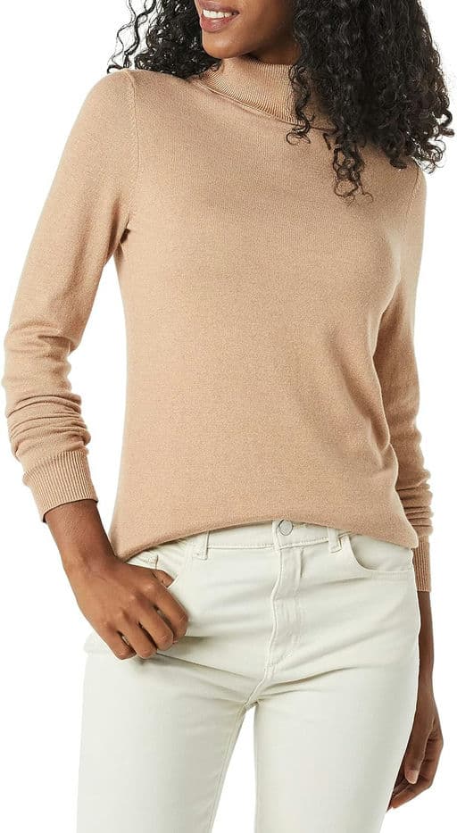 Amazon Essentials Women's Classic-Fit Lightweight Long-Sleeve Turtleneck Sweater (Available in Plus Size)