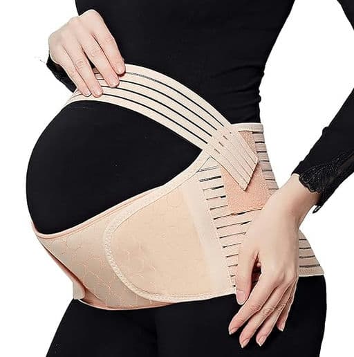 Maternity Belt Pregnancy, Waist Abdominal Back Belly Band Support Brace, Beige,L