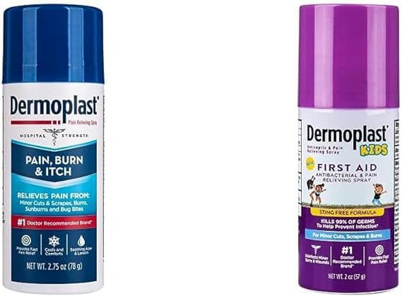 Dermoplast Pain, Burn & Itch Relief Spray + Dermoplast Kids Sting-Free First Aid Spray