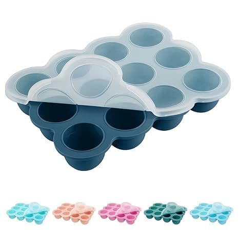 Baby Food Storage Container - 12 Cup Silicone Baby Food Freezer Tray with Lid