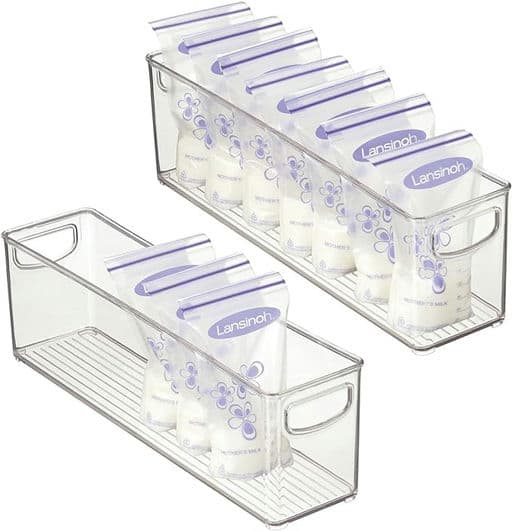 mDesign Plastic Long Stackable Storage Organizer Container